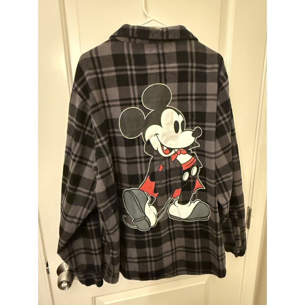 Cakeworthy Disney Halloween Mickey Mouse Vampire Flannel Shirt XL 2X NEW